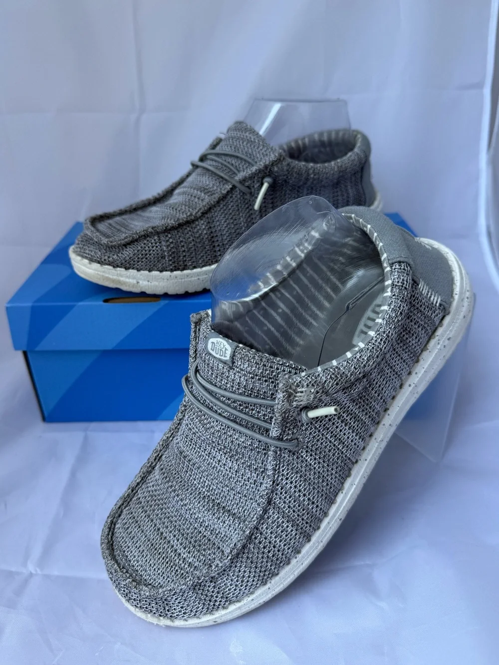 Hey Dude Wally Y Stretch Sox Shoes| Youth Size 6 | Gray | includes original box